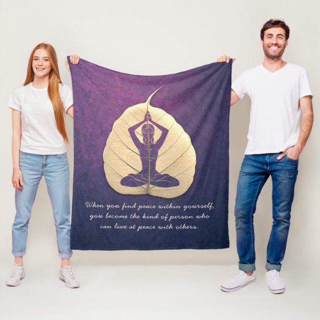 Cobertor De Velo Meditação do professor Yoga Pose Bodhi Leaf Cuotes (In Situ)