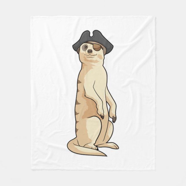 Cobertor De Velo Meerkat as Pirate with Pirate hat (Frente)