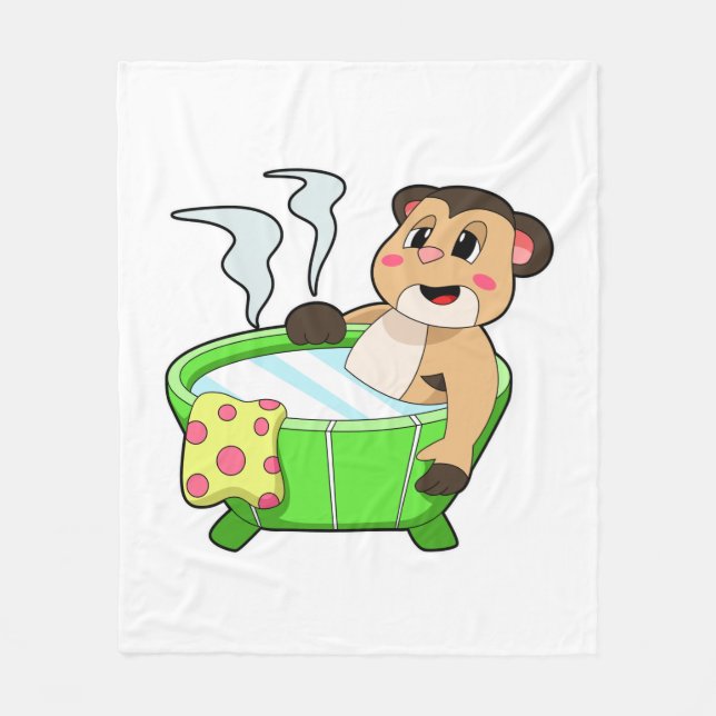 Cobertor De Velo Meerkat em Bathing na Bathtub (Frente)