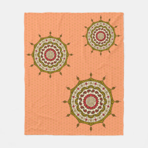 Cobertor De Velo Mehndi Fantasy Dourada Fleece Blanket