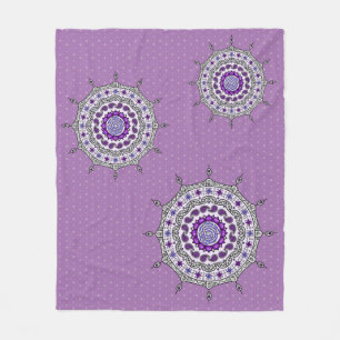 Cobertor De Velo Mehndi Fantasy Silver Fleece Blanket