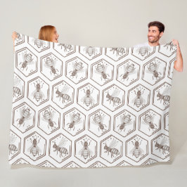Cobertor De Velo Mel Bee Fleece Blanket