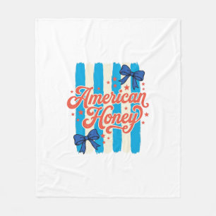 Cobertor De Velo Mel Mel Patriótico Laço Camisa Vintage Design_