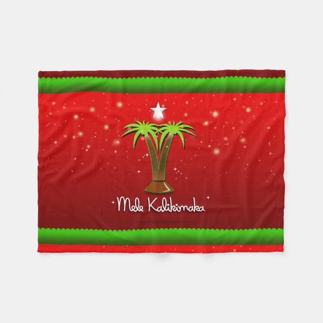 Cobertor De Velo Mele Kalikimaka Palm Tree para Xmas (Frente (Horizontal))