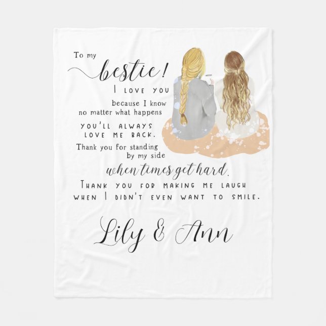 Cobertor De Velo Melhor Amigo Gift Bestit BFF Melhores Amigos para  (Frente)