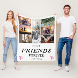 Cobertor De Velo Melhor amigos modernos Foto Collage Fleece Blanket