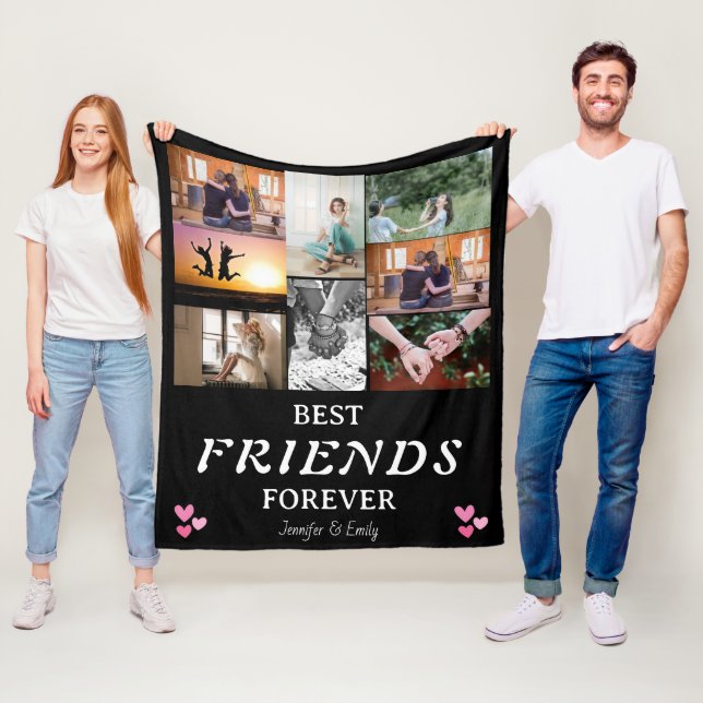 Cobertor De Velo Melhor amigos modernos Foto Collage Fleece Blanket (In Situ)