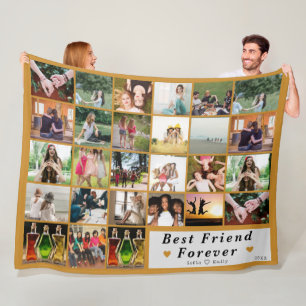 Cobertor De Velo Melhor Amigos para a Colagem de Fotos Fleece Blank
