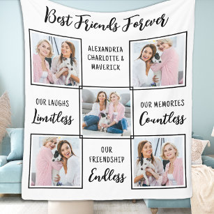Cobertor De Velo Melhor Amigos para sempre Personalizar 5 Fotografi