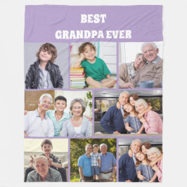 Cobertor De Velo Melhor Avô do Mundo 8Colagem de Fotos Chic roxo