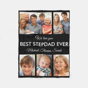 Cobertor De Velo Melhor Dia de os pais Stepdad Ever Photo Collage