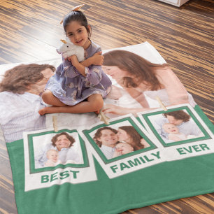 Cobertor De Velo Melhor Família de Sempre Colagem de 4 Fotos Person