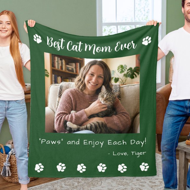 Cobertor De Velo Melhor Foto Verde de Garras de Gata Mãe (Criador carregado)