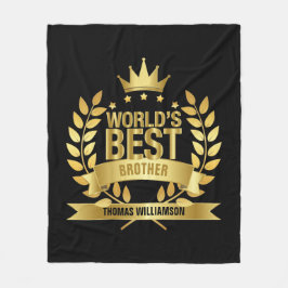 Cobertor De Velo Melhor Irmão do Mundo Preto e Dourado Divertido