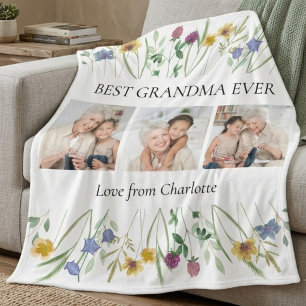 Cobertor De Velo Melhor Mãe Avó de Sempre Foto Floral