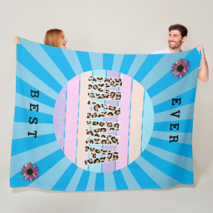 Cobertor De Velo Melhor Mãe Blue Floral Personalizar