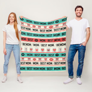 Cobertor De Velo Melhor Mãe Cômico Corações Gráfico Retro