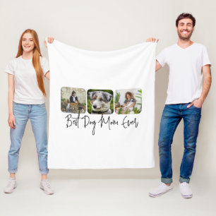 Cobertor De Velo Melhor Mãe De Cachorro - Colagem Personalizada De