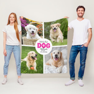 Cobertor De Velo Melhor Mãe de Cachorro do Mundo Personalizado 4 Fo