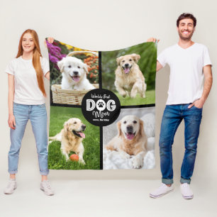 Cobertor De Velo Melhor Mãe de Cachorro do Mundo Personalizado 4 Fo
