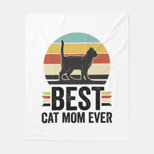 Cobertor De Velo Melhor Mãe de Gato de Todos os Tempos Design Retro