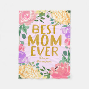 Cobertor De Velo Melhor Mãe do Dia das Mães Floral Brilhante