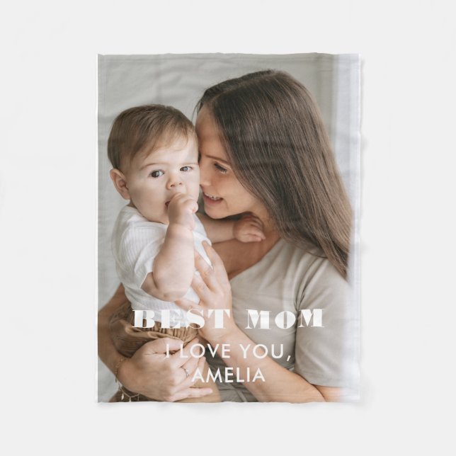 Cobertor De Velo Melhor Mãe Folhagem Moderna 1 Fotos Personalizadas (Frente)
