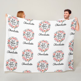 Cobertor De Velo Melhor Mãe Nunca | Floral Wreath | Dia de as mães