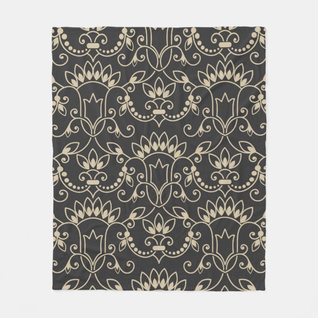 Cobertor De Velo Melhor padrão sem costura de Damasco ornamental (Frente)