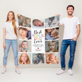 Cobertor De Velo Melhor Pai de Bônus Stepdad Foto Fleece Blanket