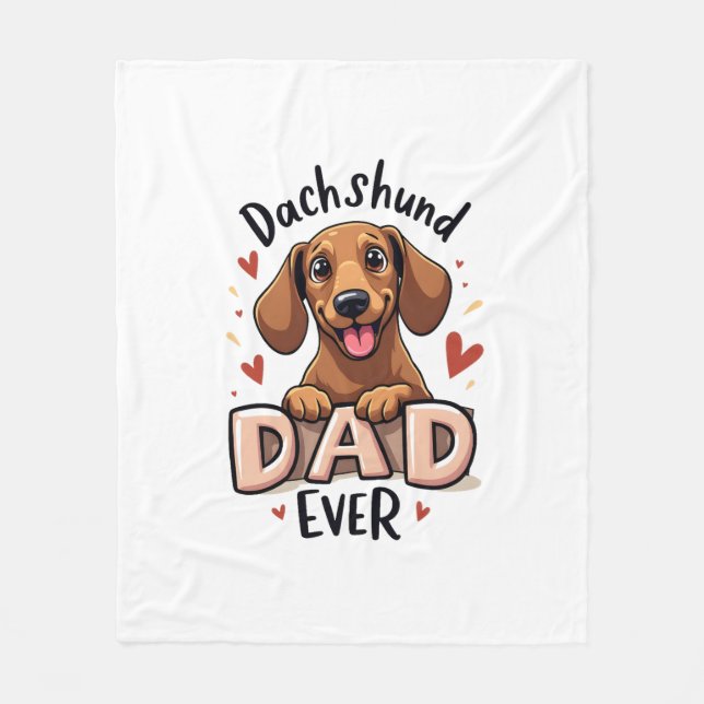Cobertor De Velo Melhor Pai De Dachshund Nunca (Frente)