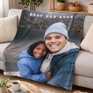 Cobertor De Velo Melhor Pai de Todos Presente Personalizado com Fot