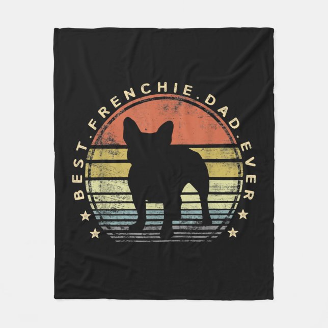Cobertor De Velo melhor pai frenchido de sempre | presente de buldo (Frente)