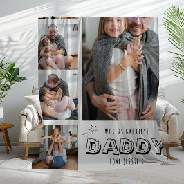 Cobertor De Velo Melhor Papai do Mundo Faixa de Foto Fashion