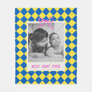 Cobertor De Velo Melhor Tia Tia de Aniversário Foto Personalizada D