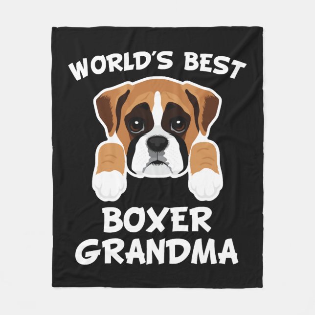 Cobertor De Velo Melhor Vovô Cachorro Boxista (Frente)