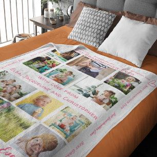 Cobertor De Velo Melhor Vovó Colagem Personalizada 12 de Fotos Mode