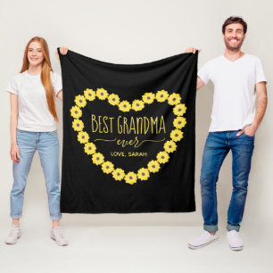 Cobertor De Velo Melhor vovó de girassol personalizado