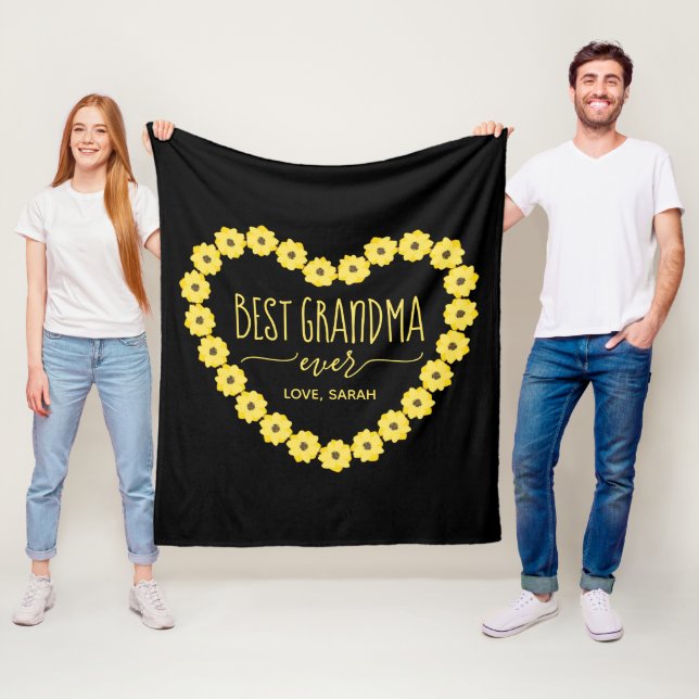 Cobertor De Velo Melhor vovó de girassol personalizado (In Situ)