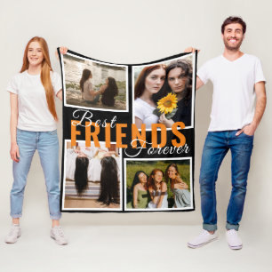Cobertor De Velo melhores amigos bonitos para sempre, colagem de 4