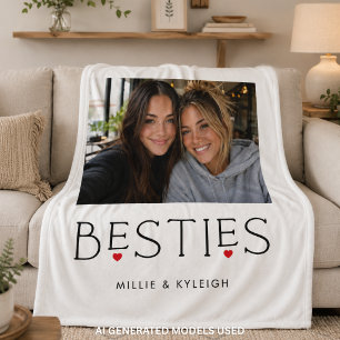 Cobertor De Velo Melhores Amigos Melhor Amiga Coração Tipografia Fo