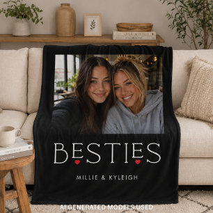Cobertor De Velo Melhores Amigos Melhor Amiga Coração Tipografia Pr