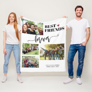 Cobertor De Velo Melhores amigos para sempre 4 fotos personalizadas
