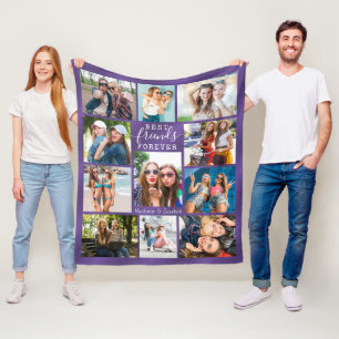 Cobertor De Velo MELHORES AMIGOS PARA SEMPRE, Ombre Roxo de Colagem