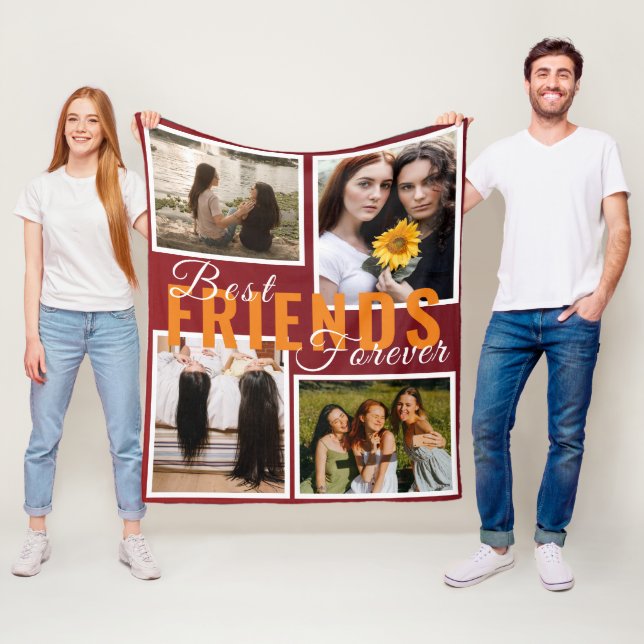 Cobertor De Velo MELHORES AMIGOS PARA SEMPRE Vermelho de Colagem de (In Situ)