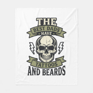 Cobertor De Velo Melhores Pais Têm Tatuagens e Barbas Camisa Caveir