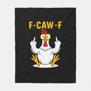 Cobertor De Velo Meme de Galo com Citação F-Caw-F