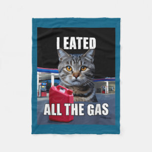 Cobertor De Velo Meme de Gato Engraçado Eu Comi Quis Todo O Gás Eng