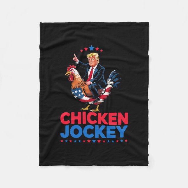 Cobertor De Velo Meme Engraçado do Frango Jóquei Trump (Frente)