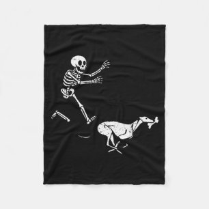 Cobertor De Velo Meme Engraçado Greyhound Correndo Esqueleto Hallow